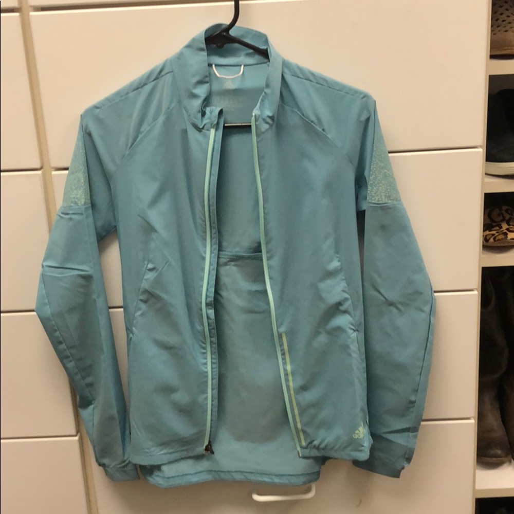 Adidas teal running jacket